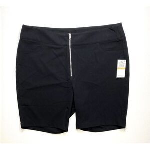 Danielle Bernstein Biker Shorts 16W 1X Black Women's Exposed Zipper NEW